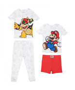 Super Mario Bros. Mario and Bowser 4-Piece Toddler Boys Pajama Set Multi... - £22.42 GBP