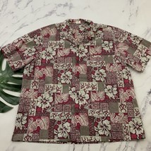 Royal Creations Mens Vintage Hawaiian Shirt Sz XXL Pink White Block Prin... - $27.71