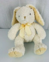 The Childrens Place Cream Tan Bunny Yellow Bow Rabbit Plush Stuffed Animal 11&quot; - £16.99 GBP