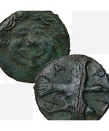 HUGE SKYTHIA, Olbia. GORGONEION/Eagle DOLPHIN. 437 BC Cast Bronze coin 69mm 126g - €2.648,85 EUR