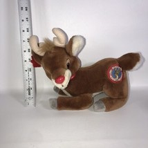 Vintage RUDOLPH The Red Nosed Reindeer 10&quot; Sitting Plush Toy by APPLAUSE... - $12.99