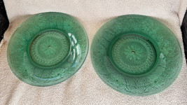 Tiara Indiana Glass Spruce Green Dinner Plates 10.25” Vintage Set of 2 U... - £28.92 GBP