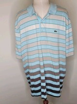 Men&#39;s Lacoste golf polo Shirt green stripe XL. - $26.72