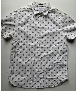 Cactus Man Ricky Singh Mens Shirt Size Medium White Polka Dot Short Sleeve - £17.85 GBP