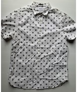 Cactus Man Ricky Singh Mens Shirt Size Medium White Polka Dot Short Sleeve - $31.22 CAD