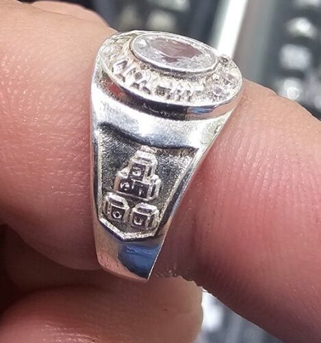 Silver White Gem Kinder Graduation Ring Cz Size 5 Anillo Graduacion Primaria Item image 9