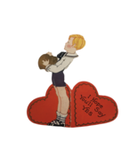 Carrington Co Vintage Valentine Card Boy I Hope You&#39;ll Say Yes Hearts Ch... - £7.86 GBP