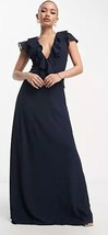 TFNC Bridesmaid Chiffon Maxi Dress with Frill Detail in Navy (ass3) - £20.39 GBP