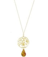 New ANJU Aasha Gold-Tone Tree Of Life Wire-Wrap Sari PENDANT NECKLACE On... - £8.53 GBP