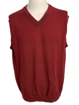 Men&#39;s Sleeveless V-Neck Merino Wool Sweater Vest Burgundy XL - €15,37 EUR