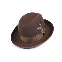Men Bruno Capelo Dress Hat Australian Wool Homburg Godfather GF101 Brown image 4