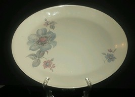 Johnson Brothers England SNOWHITE Ironstone 12&quot; OVAL PLATTER Blue/Pink F... - £7.76 GBP
