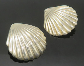 LOS BALLESTEROS 925 Silver - Vintage Clam Shell Non Pierce Earrings - EG10954 - £93.42 GBP