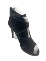 Journee Collection Women&#39;s Samara Peep Toe Booties Size 7.5 Heels Black ... - $19.77