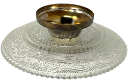 Crystal & Silver Plate Pedestal Server Candy Dish Plate Collectible  5.75" image 9