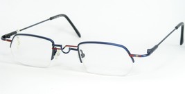 L. E.H002 1 Blau/Rot/ Kamel Brille Hypoallergen 42-24-140mm Italien - £50.89 GBP