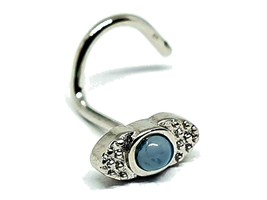 Angelite Nose Stud Evil Eye Blue Gemstone 20g (0.8mm) Acero quirúrgico L... - £7.75 GBP