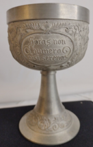 Vintage Pewter Chalice Or Goblet Ornate With Lot Of Relief Decoration - £25.15 GBP