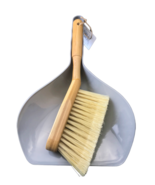 Natural Bamboo Brush and Gray Dustpan Set Ideal for Household Cleaning, ... - $9.89