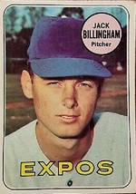 1969 Topps Jack Billingham, Montreal Expos, Baseball Sports Card #92, Christmas - £3.15 GBP
