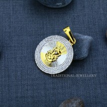 Ganesha Men&#39;s Exclusive 916 Fancy Gold Pendant, Mens Gift CZ Studded Pendant 7 - £1,705.62 GBP