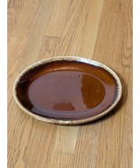 Vintage Hull Brown Drip Glazed Oval Serving Platter 12” X 9&quot; Oven Proof USA - $13.04