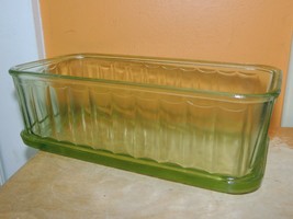 Green Depression Glass Refrigerator Dish Storage Panel 8&quot;x4&quot; Hocking? Antique - £10.60 GBP