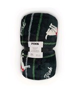 Victorias Secret PINK Cozy Green Fleece Puppy Dog Logo Sherpa Blanket 2024 - $40.59 CAD