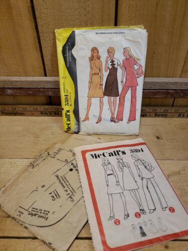 Vintage 1972 McCalls Pattern Misses Dress or Tunic and Pants Sz 12 Bust 34 Cut - $24.74