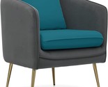 Sofa Chair Living Room Arm Chair Bedroom Reading Chair, Peacocke Blue/Gr... - $264.99