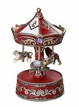 Carnival Merry Go Round Circus Elephant Tiger And Lion Musical Carousel Statue - £60.60 GBP