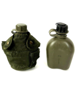 Vintage Canteen Lot Militaria 1976 R&amp;D 1988 Handcrest Plastic Olive Green - £19.50 GBP