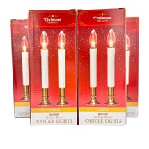 Christmas Tree Shops Set of 10 Candle Lights 9 in White Brass Base Battery NIB - £19.78 GBP