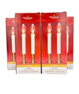 Christmas Tree Shops Set of 10 Candle Lights 9 in White Brass Base Batte... - £19.49 GBP
