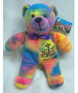 SEATTLE SPACE NEEDLE Tie Dye TEDDY BEAR SOUVENIR 7&quot; Bean Bag STUFFED ANI... - $20.90 CAD