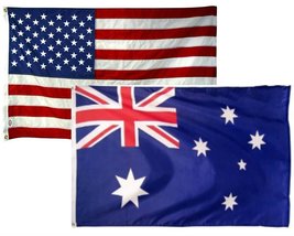 AES 2x3 2&#39;x3&#39; Wholesale Combo USA American &amp; Australia Australian 2 Flags Flag B - £7.29 GBP