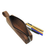 Leather Pencil Case, Pencil Pouch, Leather Pen Case, Waxed Leather Pouch - £19.63 GBP