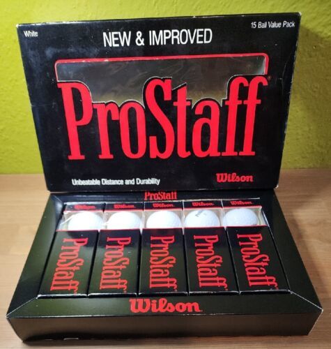 Wilson Pro Staff 15 White Golf Balls Covered with Surlyn Ionomer Resin NOS - £19.77 GBP