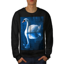 Wellcoda Swan Lake Bird Animal Mens Sweatshirt, Water Casual Pullover Jumper - £23.83 GBP+