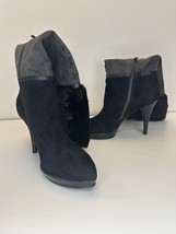 B. Makosky Women’s Boots Size 10M Black Grey Suede Faux Fur  Knee High Shoes - £18.96 GBP