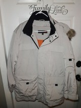 Perry Ellis America Mens Heavy Warm Windbreaker Jacket With Faux Hoodie SZ XL - £34.30 GBP