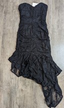 Lovers And Friends NWT Women&#39;s XS Black Lace Strapless Asymmetrical Dres... - £49.03 GBP