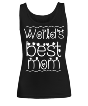 Worlds best mom, black Women&#39;s Tee. Model 60045  - $26.99