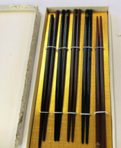 Vintage Set of 5 Pairs Chopsticks in Box Japanese Chinese 8.75 inch long - £23.22 GBP