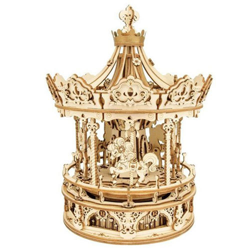 Robotime DIY Mechanical Wooden Music Box - Carousel - $73.13