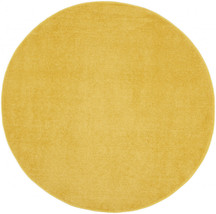 4' X 4' Yellow Round Non Skid Indoor Outdoor Area Rug - $1,585.96 MXN