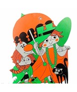 Halloween Decoration vtg wall hanging sign 1960s anthropomorphic trick t... - £30.97 GBP