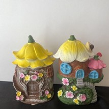 Set of 2 Fairy Garden Fairy Flower Houses NEW - £7.47 GBP