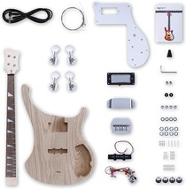 Ash Body, Maple Neck, And Rosewood Fingerboard Leo Jaymz Diy Electric Bass - £206.24 GBP