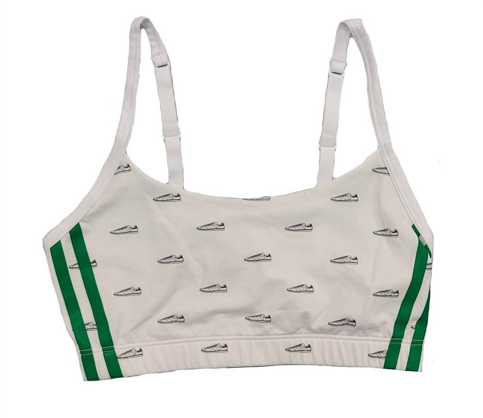 Adidas women's 3-stripes scoop bralette in Stan Smith